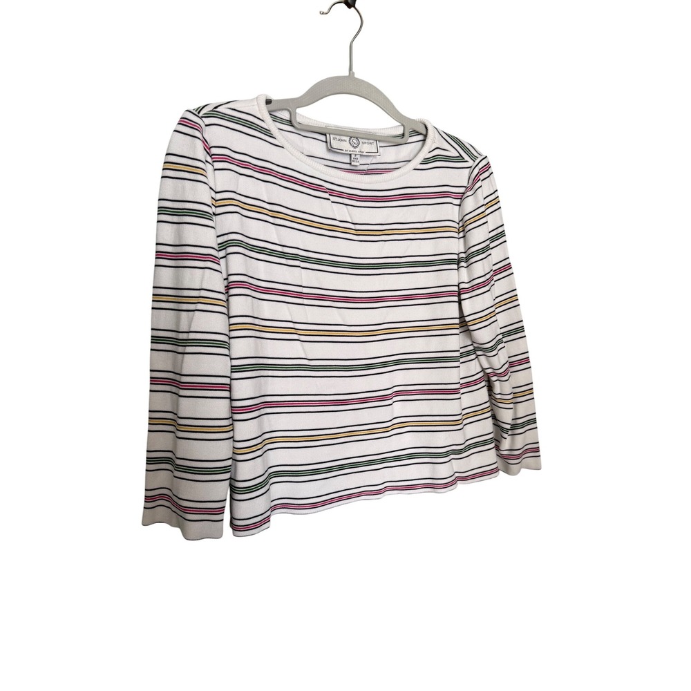 ST JOHN by‎ Marie Gray Striped Pullover Top